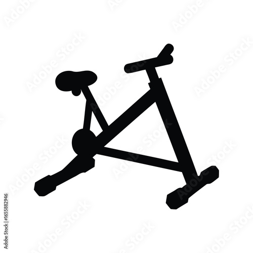 Silhouette of an indoor exercise bike perfect for home fitness training