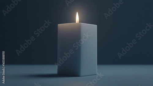 Wallpaper Mural Flickering flame atop serene pillar candle Torontodigital.ca