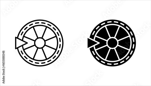 Lucky Casino Roulette Icon set, vector illustration on white background