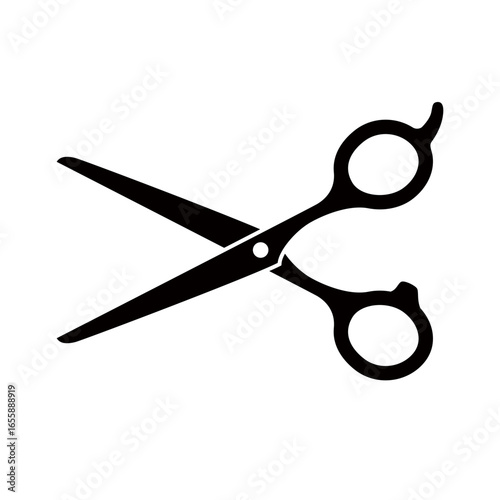 Hair salon scissors icon, scissors and cutting icon and silhouette