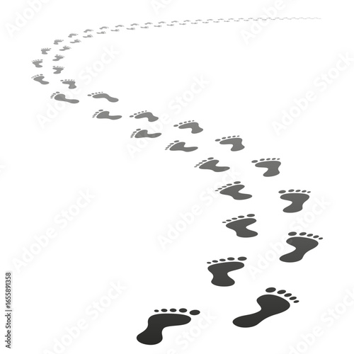 Vector foot tracks footpath