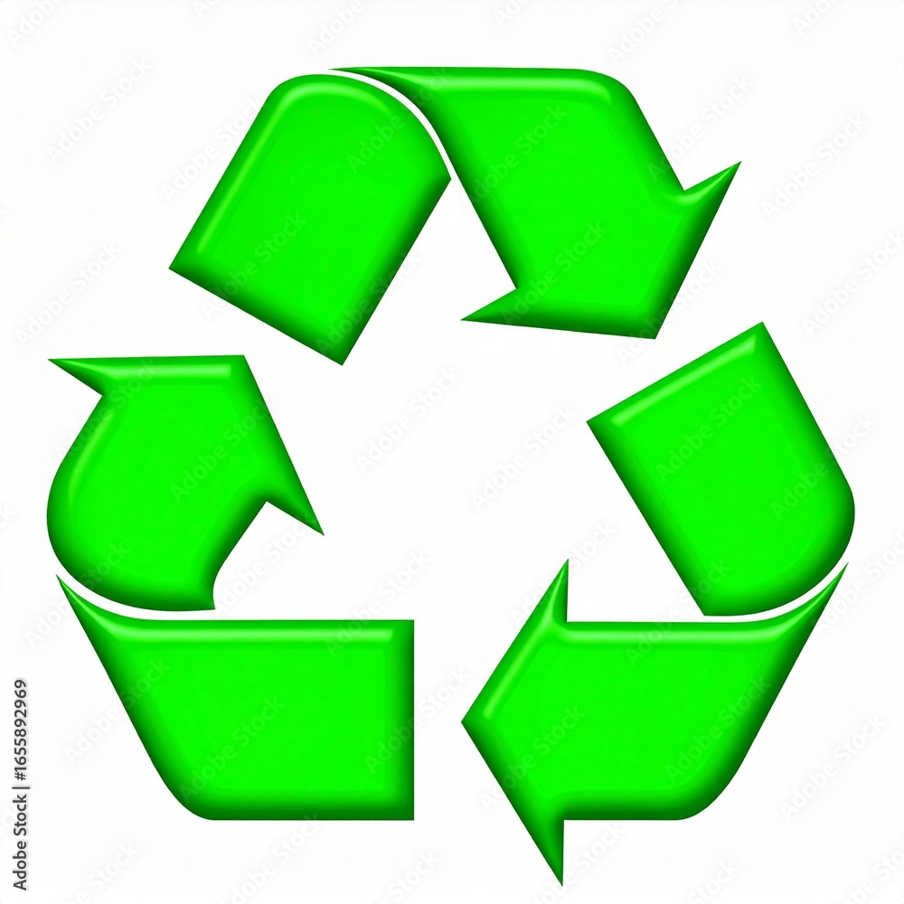 Obraz premium Vibrant Green Recycling Symbol Eco Friendly Sustainability Icon.