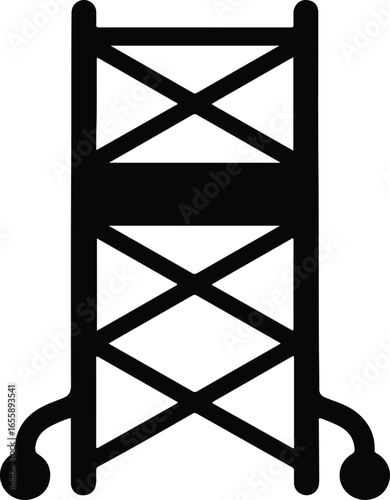 Vector electricity pylon tower minimalist design black silhouette Illustrator