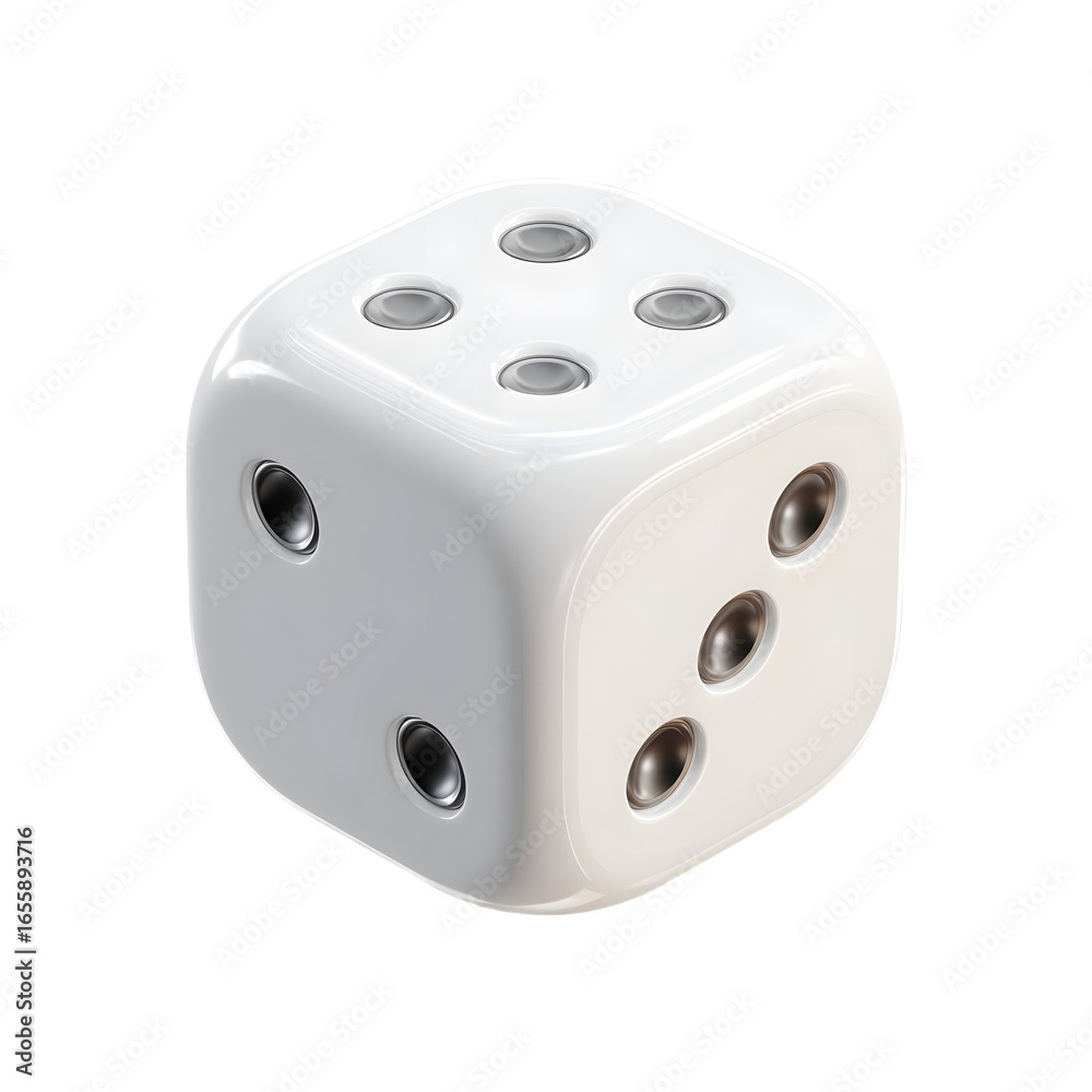 3D dice icon for fun and games at New Year events. 3D dice icon for fun and games at New Year events.