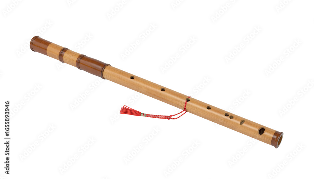 Traditional bamboo flute musical instrument handcrafted cultural sound isolated on white background Traditional bamboo flute musical instrument handcrafted cultural sound isolated on white background
