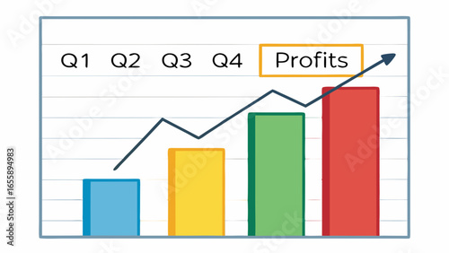 Profit Growth Chart Analyzing Financial Performance Across Four Quarters
