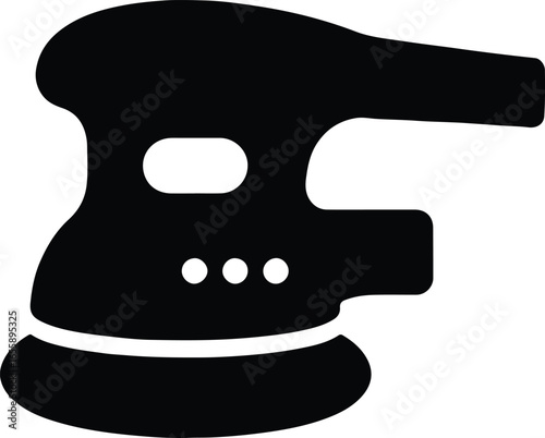 Vector palm sander tool for woodworking repair equipment silhouette Illustrator