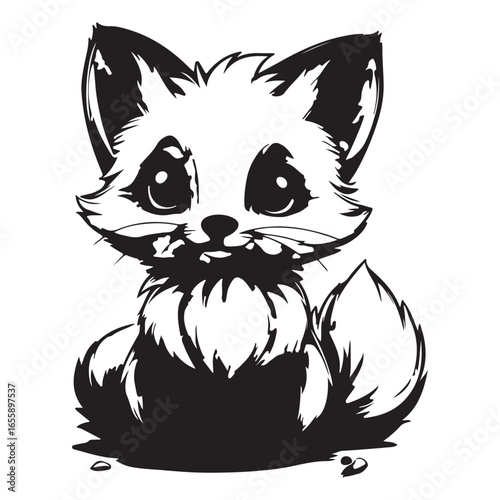 Silhouette of a little fox