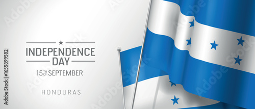 Honduras happy independence day greeting card, banner vector illustration