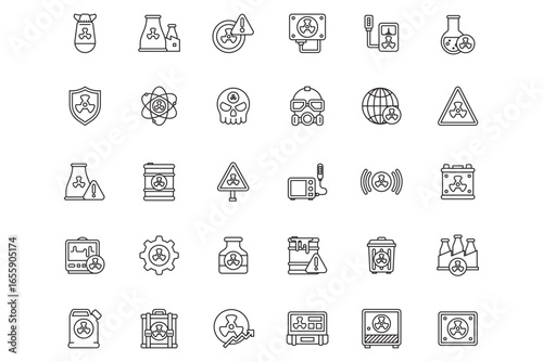 Nuclear Radiation Icon Set