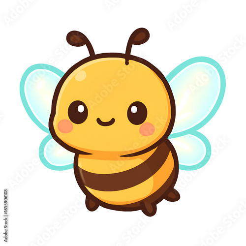 Adorable cartoon bee character with a cute smile and happy expression for cheerful designs