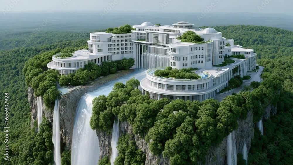 Cliffside Architectural Marvel: A stunning architectural masterpiece, a luxury resort gracefully perched atop a cliffside, seamlessly blends modern design with the untamed beauty of nature. Cliffside Architectural Marvel: A stunning architectural masterpiece, a luxury resort gracefully perched atop a cliffside, seamlessly blends modern design with the untamed beauty of nature.