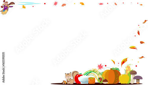 野菜や果物の秋の味覚のフレーム