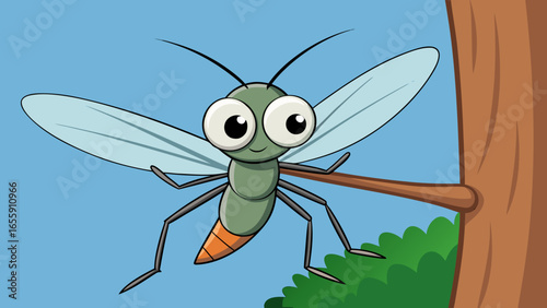 vector illustration of a cartoon mosquito