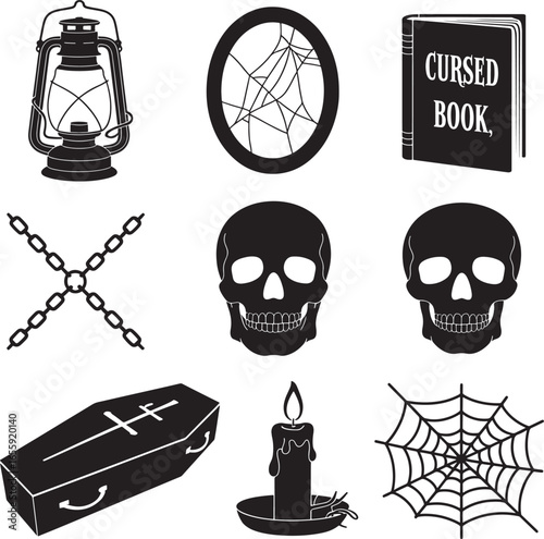 halloween icons illustration silhouette royalty free stock photos premium quality