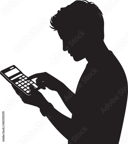 person using a calculator illustration silhouette royalty free stock photos premium quality