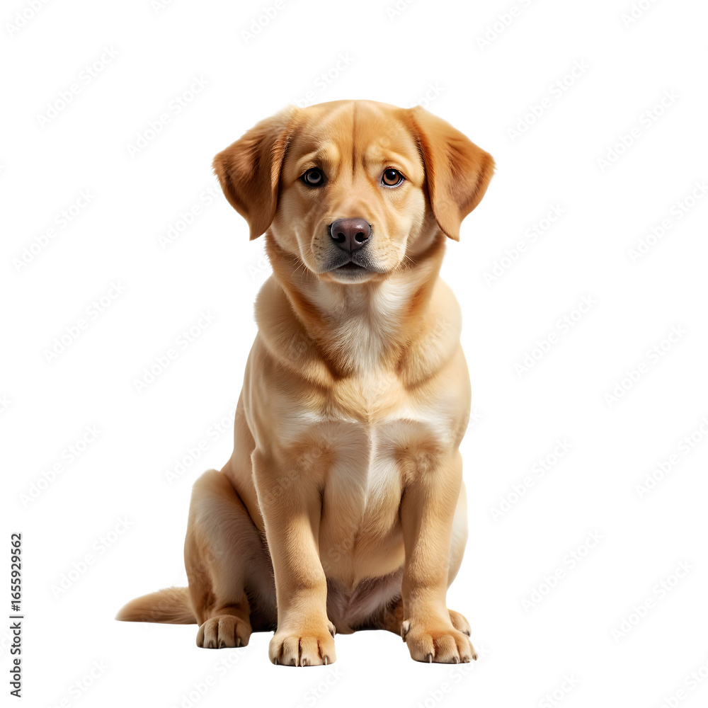 Fototapeta premium Realistic Dog Sitting with Transparent Background