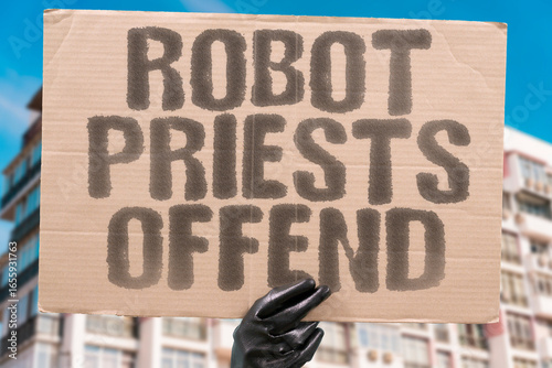 Tableau sur toile Robot priests offend — Digital spirituality