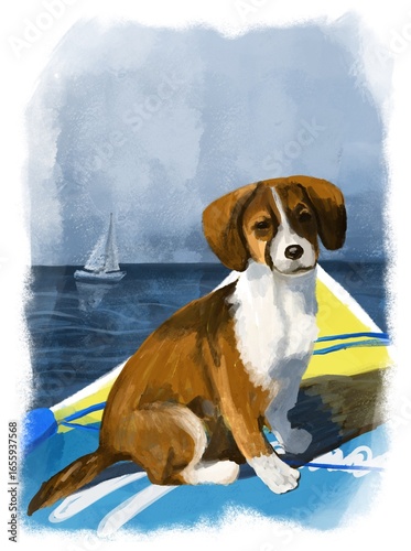 Dog on a boat trip