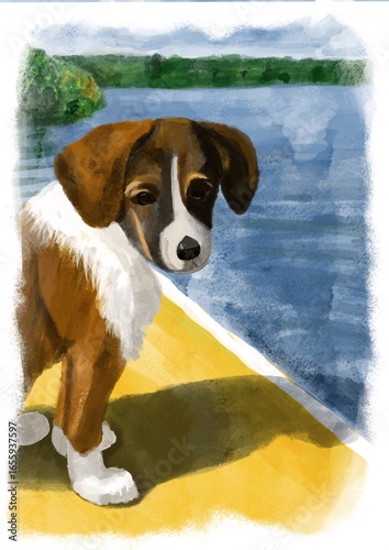 Dog on the pier