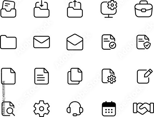 Simple Line Icon Set for Business Use Vector