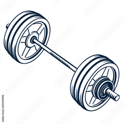Barbell for weightlifting and exercise, a fitness equipment for gym workout