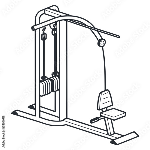 Lat pulldown machine, a strength training exercise equipment for building upper body muscles