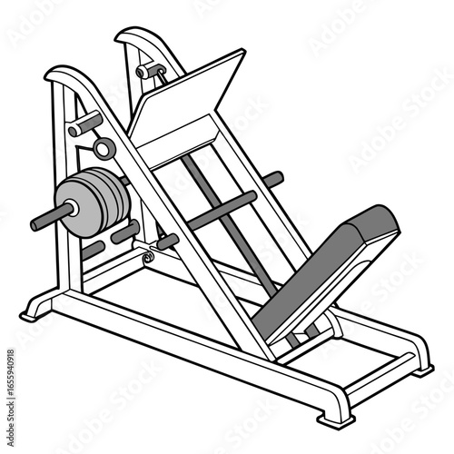 Leg press machine is a gym equipment for fitness and weight training exercise