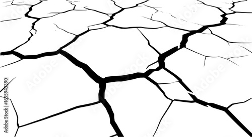 Striking cracked earth texture, representing drought, disaster, or design element showcasing fracture and fragility