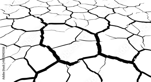 Abstract cracked earth design, texture for background use, drought illustration, scalable and adaptable pattern effect