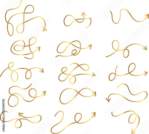 Hand draw arrow icon set