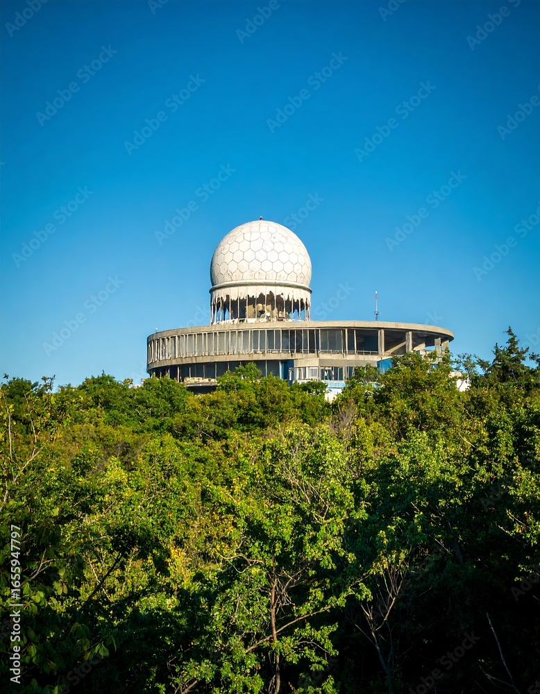 Obraz premium Radar dome on a hill