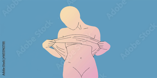 Abstract Undresses Vector Illustration with Clean Lines and Smooth Gradients