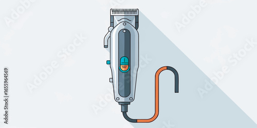 Barber Clippers Vector Illustration with Clean Lines and Solid Colors