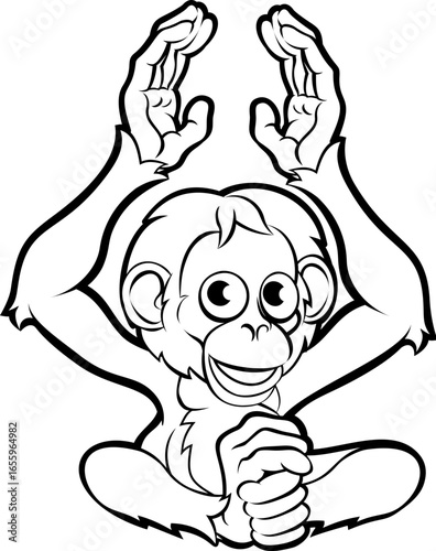 An orangutan ape monkey cartoon character animal illustration