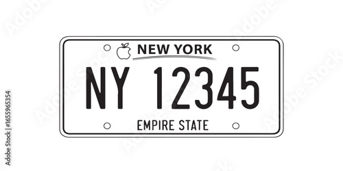 License Plate Vector Illustration with Clean Lines and Solid Colors