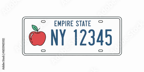 License Plate Vector Illustration with Clean Lines and Solid Colors