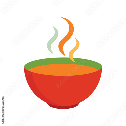 hot soup bowl vector illustration 
