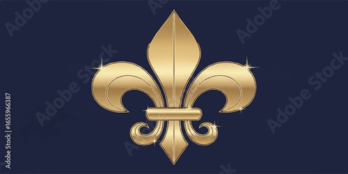 Elegant vector illustration of the fleur de lis symbol with clean outlines, gold tones, and smooth gradients