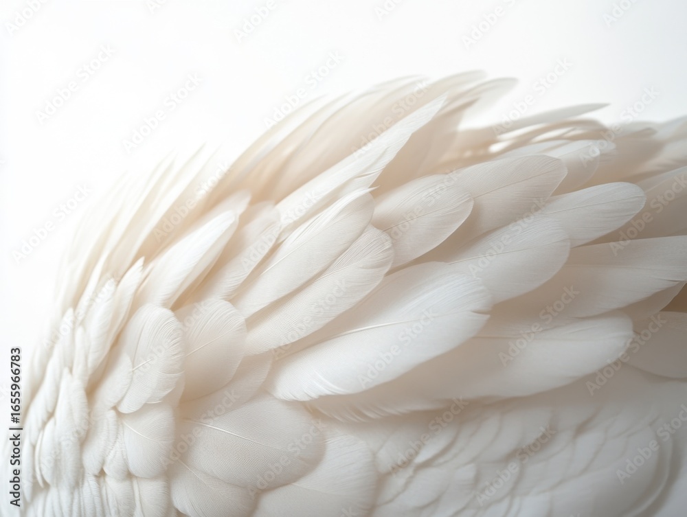Obraz premium Soft White Feather Texture Background Abstract white feather texture soft abstract background wing