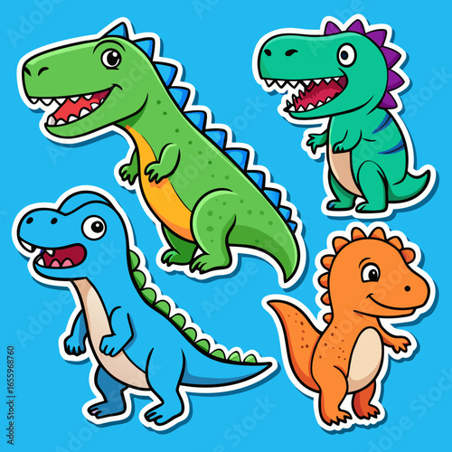 Cute dinosaur stickers for kids printable editable svg file  Cute Dinosaur Sticker Pack | Cartoon Dino Stickers | Kids Printable Dinosaur Clipart
