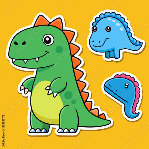 Cute dinosaur stickers for kids printable editable svg file  Cute Dinosaur Sticker Pack | Cartoon Dino Stickers | Kids Printable Dinosaur Clipart