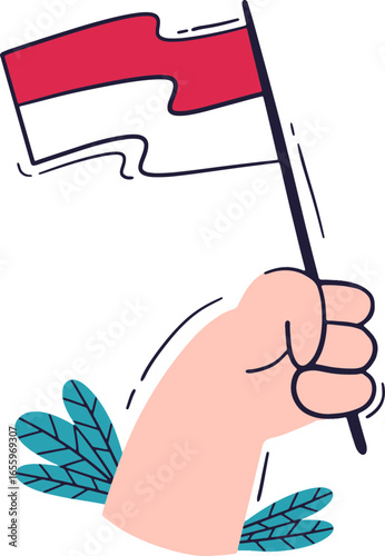 A joyful cartoon character leaping with arms raised in celebration, showing pure happiness.