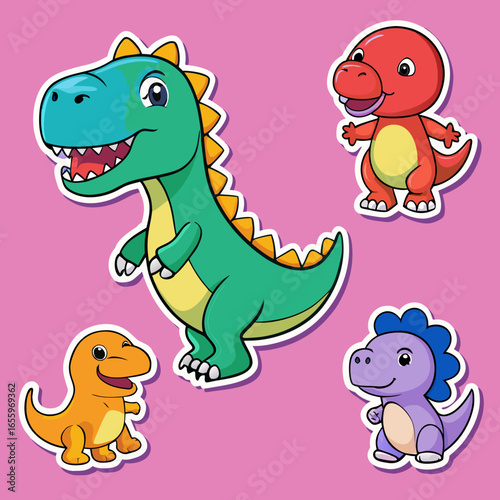 Cute dinosaur stickers for kids printable editable svg file  Cute Dinosaur Sticker Pack | Cartoon Dino Stickers | Kids Printable Dinosaur Clipart