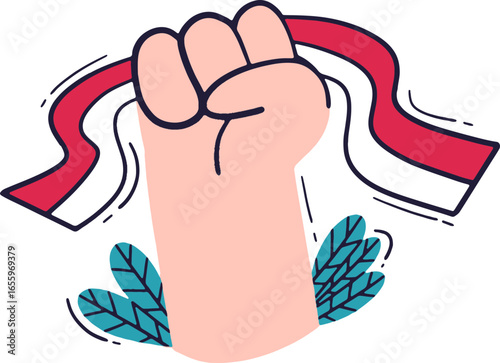A joyful cartoon character leaping with arms raised in celebration, showing pure happiness.