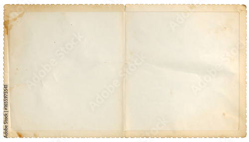 Aged Vintage Photo Album Pages:  Blank, Cream-Colored, Grunge Texture,  Perfect for Nostalgia Designs, Scrapbooking, and Memory Projects.