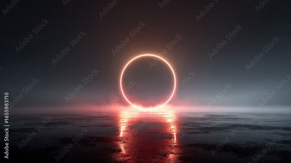 Obraz premium Soft gradient background with luminous circle symbolizing unity and collaborative support.