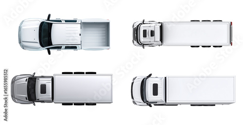 top view of transportation trucks