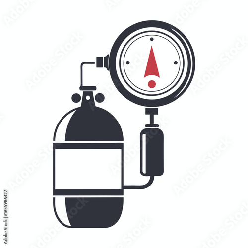 Isolated Cylinder With Pressure Gauge Design On White Background