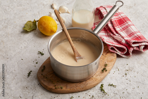 Tableau sur toile Béchamel sauce